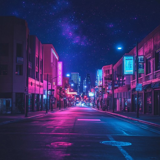 An instrumental synthpop track featuring mellow synthesizer tones and gentle rhythms, designed to create a relaxing atmosphere reminiscent of quiet city nights under neon lights