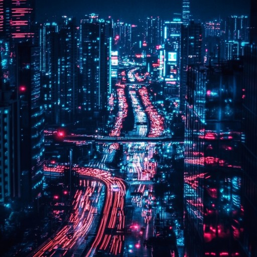 An instrumental synthpop track that captures the energy of the city at night, with pulsing electronic rhythms and ambient synth layers reflecting the glow of neon lights and the hum of urban life