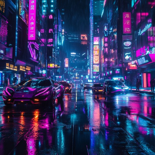 Cruise through neon lit streets with this energetic and powerful synthwave track, brimming with retro vibes and an irresistible driving beat that transports you to a futuristic cyberpunk world