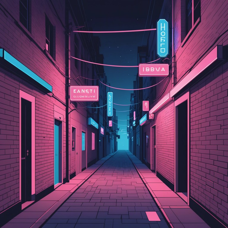 Imagine walking through a dimly lit cityscape, the streets reflecting the glowing neon signs, enveloping you in a sultry ambiance of mystery and charisma. The song captures this atmosphere with a blend of smooth synth sounds, embodying the essence of night life in a retro futuristic city. The track should entice a sense of calm introspection mixed with a touch of seductive charm in the listener, perfect for late night drives or unwinding after hours.