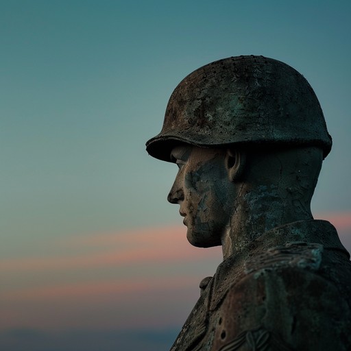 A heart wrenching instrumental track capturing the collective grief and patriotic pride in honoring a fallen national hero. The solemn interplay between the violin and soft bugle calls creates a powerful narrative of loss and remembrance.