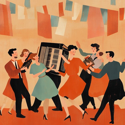 An upbeat instrumental polka featuring lively accordion melodies that capture the excitement of a joyful gathering, encouraging listeners to dance and celebrate together.