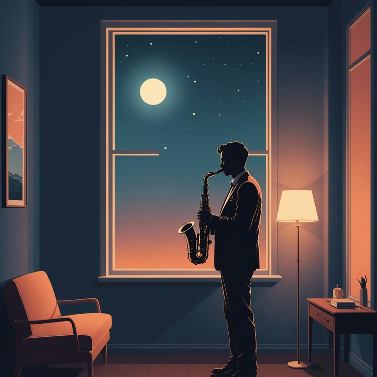 A gentle saxophone melody invites listeners into a peaceful evening where each note promises relaxation and tranquility. Perfect for intimate moments or thoughtful solitude, this soundtrack serves as an ideal accompaniment to a night of gentle reflection.