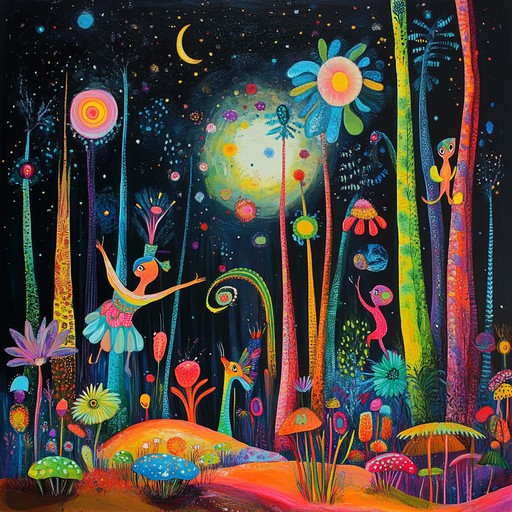 A carefree, whimsical instrumental evoking playful scenes in a magical forest. Mellow acoustic guitar melodies intertwine with quirky, eclectic sounds for a surreal and earthy atmosphere