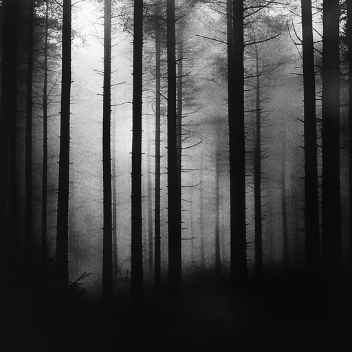 An ominous orchestral composition with eerie strings and powerful brass, drawing listeners into a soundscape of looming danger and haunted woods.