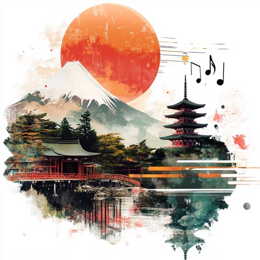 An energetic and uplifting instrumental j pop piece that blends traditional shamisen melodies with contemporary pop beats, creating a harmonious fusion that embodies the spirit of modern japan