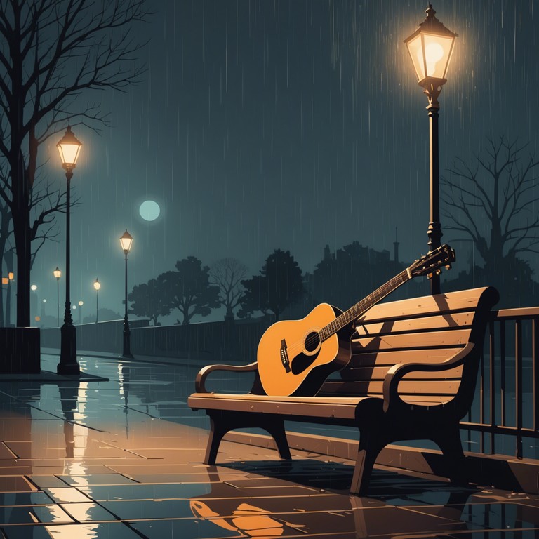 Imagine a guitar's soulful cry echoing against the backdrop of rain soaked streets and dimly lit alleyways, where every strum reflects the echoes of the city’s heart.