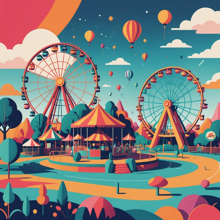 This track features lively, playful electronic melodies that evoke the spirited energy of a sunny day at an amusement park. The composition intertwines whimsical synths with upbeat rhythms, creating a soundscape that's both engaging and contagiously cheerful.