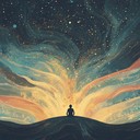 a calming melody blending cosmic sounds with tranquil tones