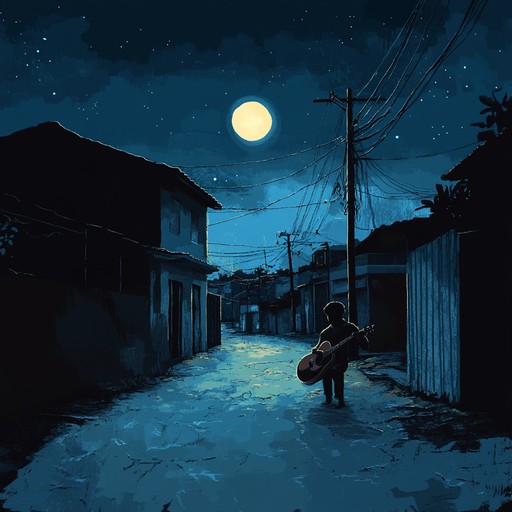 An instrumental piece combining samba rhythms with haunting melodies, evoking the feeling of wandering alone through moonlit streets, stirring deep introspection