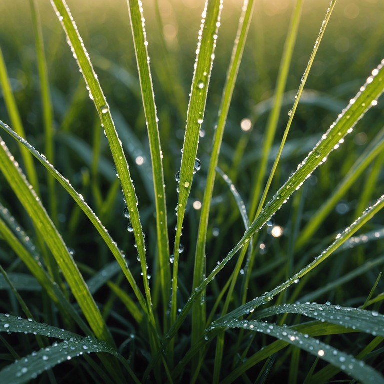 Imagine the first light filtering through the trees, touching the dewy grass as gentle piano melodies play, capturing the essence of a peaceful, soulful morning.