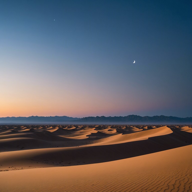 This composition transports the listener across time and space to the sweeping sand dunes of the middle east where each note echoes the ancient stories and secrets of the desert. The music captures the essence of a mystical expanse under the stars, where tradition and mystique blend into a sonorous masterpiece.