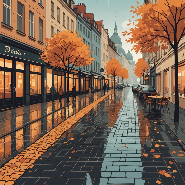 A soul stirring german schlager composition blending traditional melancholy with the modern spirit of berlin. The music evokes the quiet beauty of a rainy autumn evening in the city, where nostalgia and contemporary life meet. The sounds are gentle yet profoundly emotive, designed to pull at the listener's heartstrings while encapsulating the essence of berlin's cultural depth.