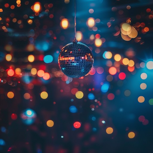 A high energy disco track filled with groovy beats, infectious basslines, and sparkling synths, creating a lively and celebratory ambiance, ideal for dance floors and festive events.