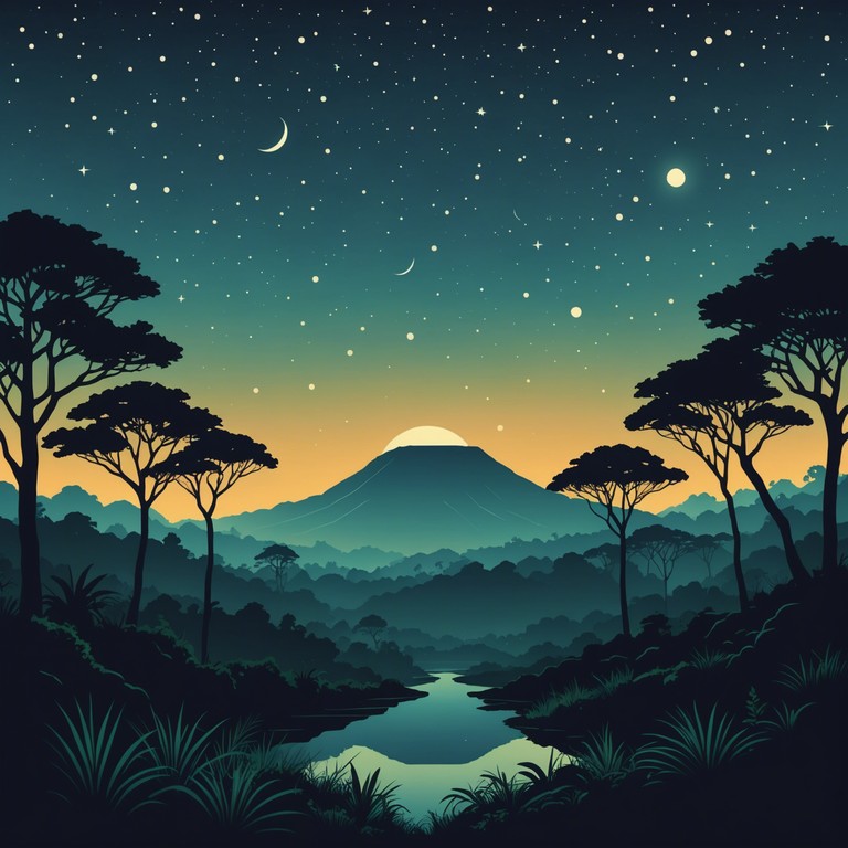 This track combines the traditional rhythms of afrobeat with a dark, mesmerizing atmosphere. The music captures the essence of a suspenseful night in the wilderness, where every beat intensifies the mystery of the dark. With deep, resonant drums leading the melody, the song gradually builds into a complex, shadowy soundscape that envelops the listener in its intriguing depth.