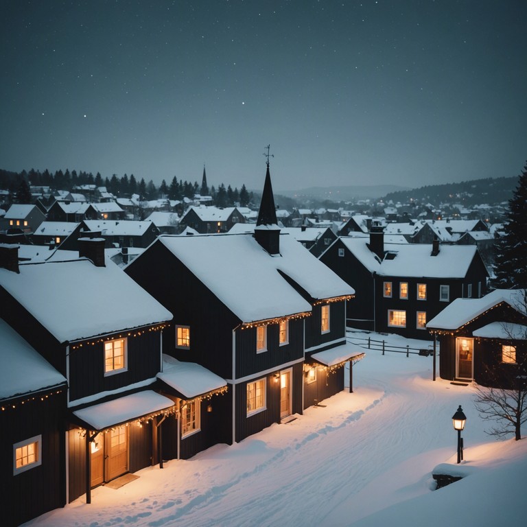 Imagine a bustling winter festival held on a bright, clear day. The air is crisp, and the sound of laughter mixes with the playful tones of a glockenspiel, creating an atmosphere of pure joy and festivity.