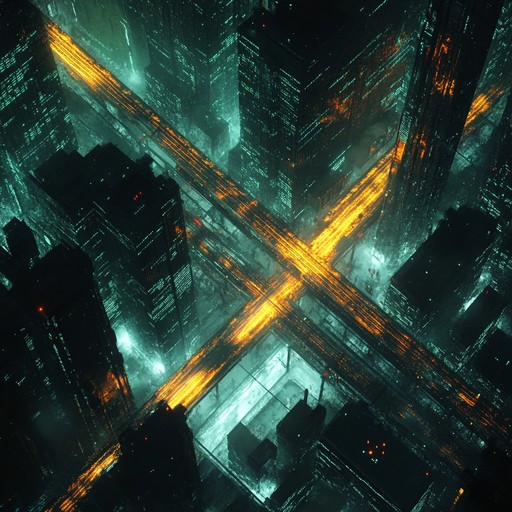 Immerse in a futuristic world where shadowy neon cityscapes pulse with brooding, ominous beats and dark electronic rhythms. The track combines deep bass wobbles with eerie synthesizers to create an intense sense of foreboding and mystery.