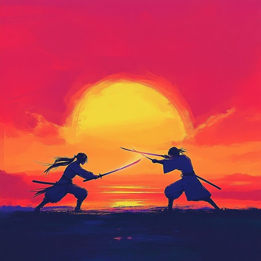 This track captures the essence of an anime fight scene where the protagonist faces their rival in a do or die battle at sunrise. The music amplifies the tension, expressing both the excitement of the fight and the emotional stakes involved.