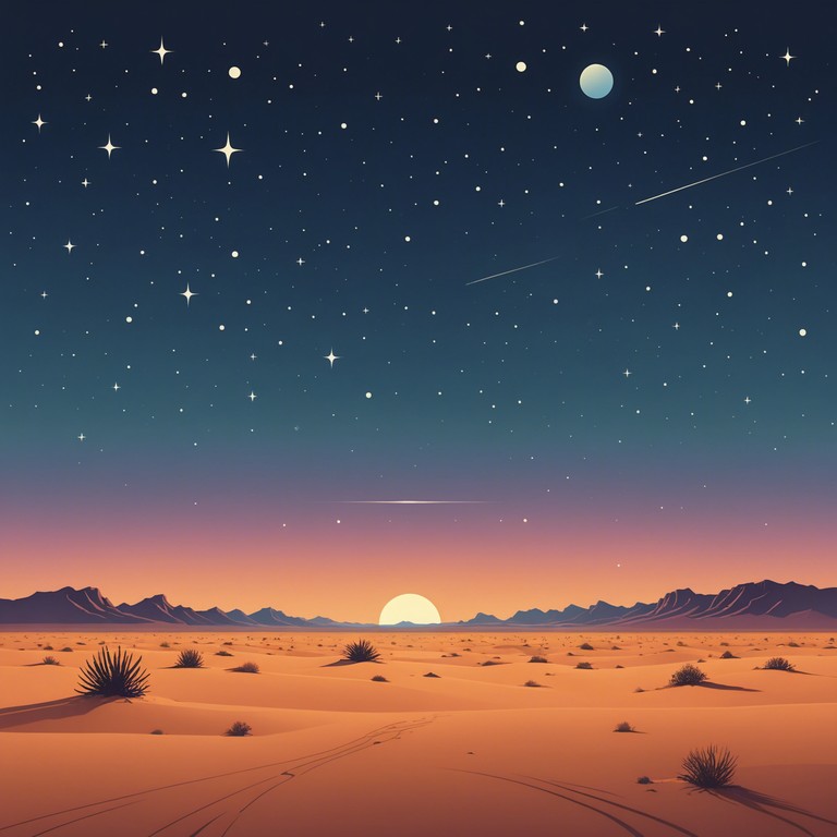 This composition captures the hauntingly beautiful essence of a timeless middle eastern landscape, conveying the serene yet vibrant spirit of the desert. It uses traditional instruments to transport listeners to a nostalgic evening under starlit skies, filled with the lore of the ancients whispering through the sands.