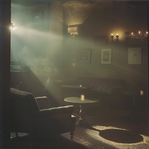 An instrumental piece that intertwines haunting, eerie melodies within the sophisticated ambiance of a torch lounge. The music creates a shadowy, mysterious setting, ideal for a dim lit lounge where eerie light plays in the background. This track merges classic torch elements with a sense of captivating unease, drawing in listeners with its enigmatic and sophisticated nature.