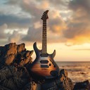 joyful and inspiring blues guitar with rock elements.