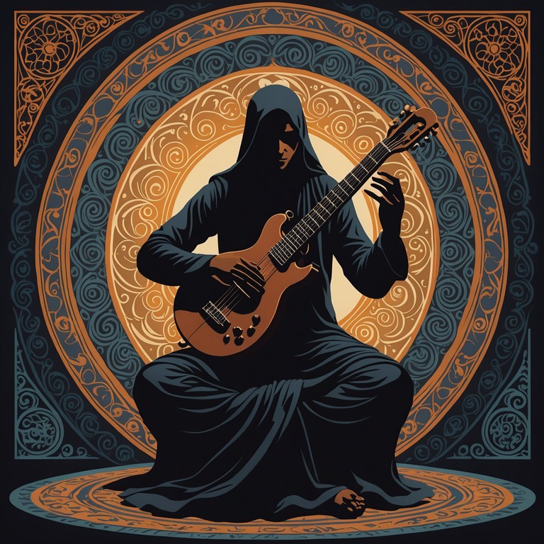 This track beckons you into a mysterious voyage through dark, twisting corridors of the subconscious, where the spirit of 1960s psychedelic rock meets the eerie whispers of the unknown. A sitar dominates, weaving ancient melodies through modern psychedelic twists, creating a soundscape that feels both ancient and futuristic, perpetually oscillating between the seen and the unseen realms.