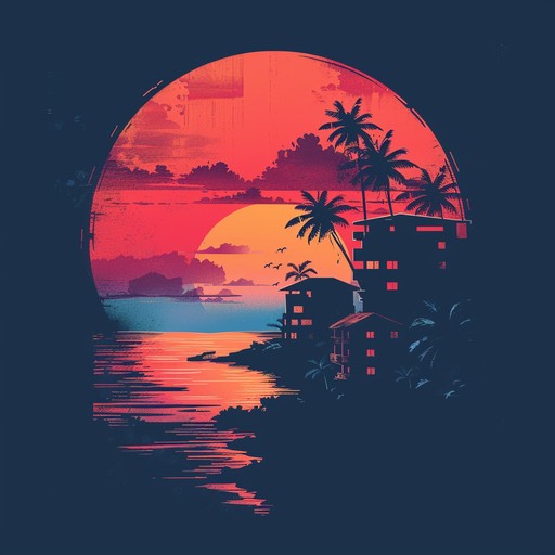 This piece captures the essence of a relaxing tropical sunset with smooth, flowing melodies that suggest a gentle evening breeze and fading warmth of the day. The composition should incorporate languid rhythms complemented by sophisticated harmonic structures, inviting the listener to unwind and soak in the vibrant colors of a setting sun.