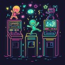 bright instrumental track capturing playful energy of 80s synth music