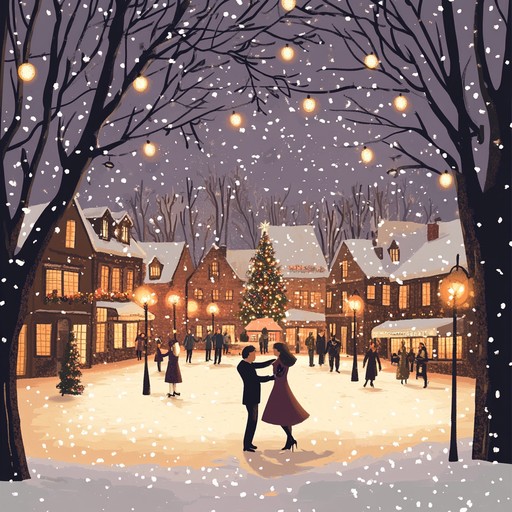 This spirited holiday instrumental captures the essence of a joyful winter celebration with uplifting melodies and festive rhythms. The music evokes images of snowflakes dancing around a beautifully decorated town square, filling the air with warmth and cheer. The dynamic crescendos and playful polkas create an enchanting atmosphere, making it perfect for holiday gatherings and family celebrations.