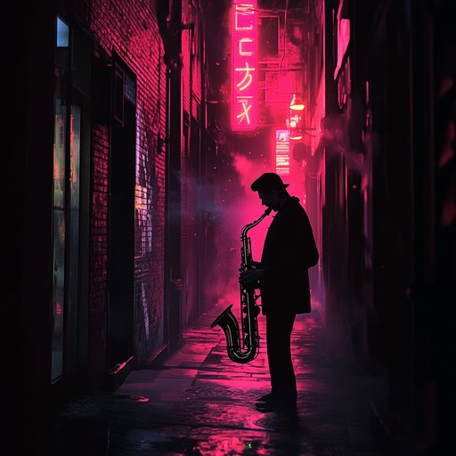 A muted, soothing instrumental with jazzy swing rhythms and urban elements, capturing the melancholy of city nights.