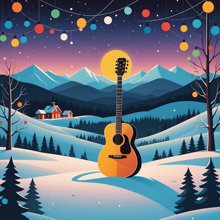 A musical journey through the joyful aspects of the holidays enhanced with the complexity and energy of progressive rock, featuring electric guitar riffs blended with the tinkling of festive bells.