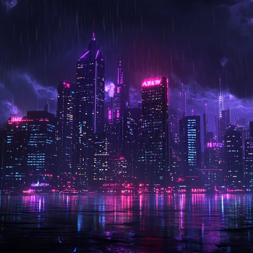 A deep dive into a futuristic urban nightscape with intense grime beats, dark synthetic textures, and an immersive dystopian electronic atmosphere.