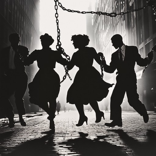 This vibrant instrumental swing piece features lively saxophone melodies and dynamic rhythms that embody the exhilaration of newfound freedom. The energetic interplay of brass instruments over a swinging beat invites listeners to celebrate and feel empowered through music. It's a joyful expression of liberation and a call to dance and rejoice.