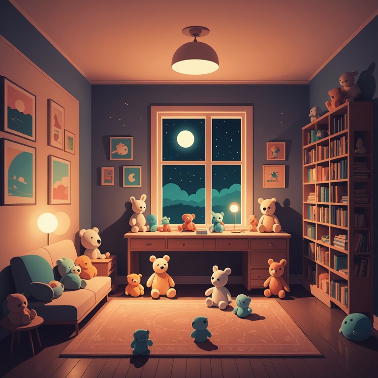 This track features a gentle array of soft, soothing toy inspired sounds designed to calm babies, creating an environment of peace and deep sleep. It gradually introduces layers of calming electronic melodies using a music box instrument, ideal for playing in nurseries or during quiet playtime.