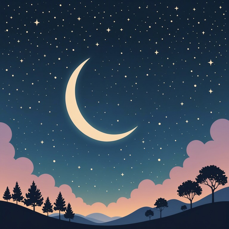 This composition features a soothing, gentle melody designed to transport the listener to a tranquil state before sleep, evoking images of a starlit night sky. The music's flow mimics the peaceful and untroubled sleep of a child, with a soft and rhythmic pattern that promotes relaxation and calmness.