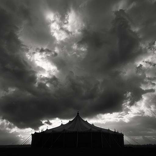 A ghostly carnival theme voiced through haunting piano and accordion, weaving a macabre yet bittersweet narrative of the show's end, filled with theatrical suspense and nostalgic shadows.