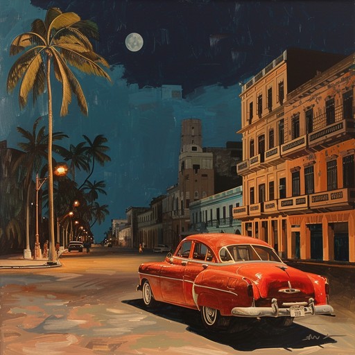 This track should embody the vibrant and rhythmic spirit of a festive night in havana, with a strong salsa groove that feels both nostalgic and invigorating. The music should induce a feeling of dancing on a vintage cuban street with colorful buildings and classic cars around.