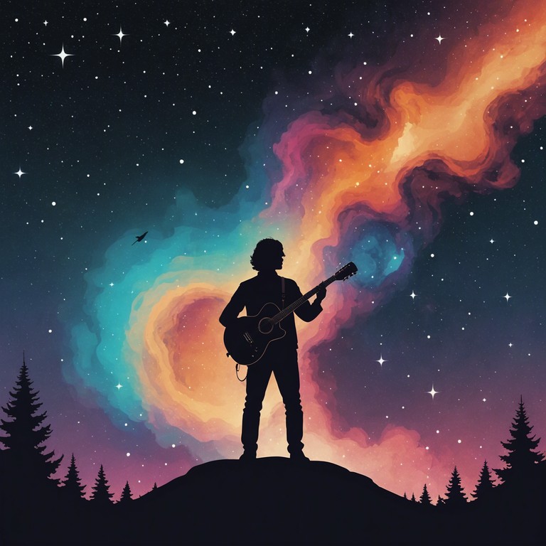 In this track, the electric guitar takes center stage, unfolding a story of cosmic anomalies and interstellar conflicts. Its profound and eerie solos mimic the dance of cosmic rifts, supported by a backdrop of thunderous heavy metal rhythms that hint at an ongoing celestial war. Layers of sound contribute to a feeling of traversing through a supernova studded galaxy, with each riff symbolizing a collision of starlit energies.