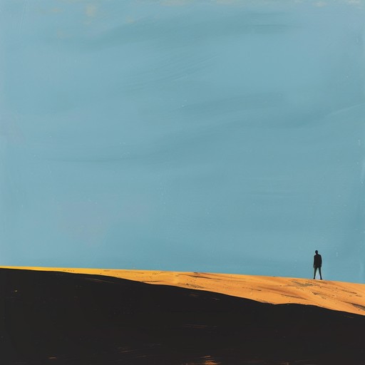 A reflective piece merging the soulful, mourning notes of traditional middle eastern music with a contemporary touch. The composition draws inspiration from the vast desert landscapes, evoking a sense of longing and nostalgia. The plaintive wail of a ney weaves through the melody, supported by subtle percussive elements and a poignant oud, creating an ambient, contemplative atmosphere.