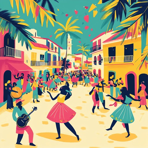 A vibrant instrumental featuring afro cuban beats and melodic hooks, embodying the spirited atmosphere of a caribbean fiesta under the sun.