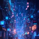 a groovy instrumental capturing the energy of a cinematic cityscape.