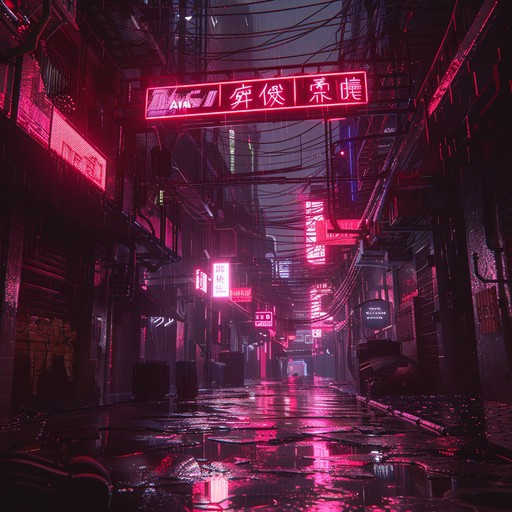 A high energy aggressive journey through dystopian cityscapes, pulsating with dark synths, distorted bass lines, and relentless beats. Headlights pierce the smog filled darkness as neon lights flicker and cast eerie glows on rain slick streets. A soundtrack to a world teetering on the edge of chaos, this track embodies the raw menace of cyberpunk aesthetics.