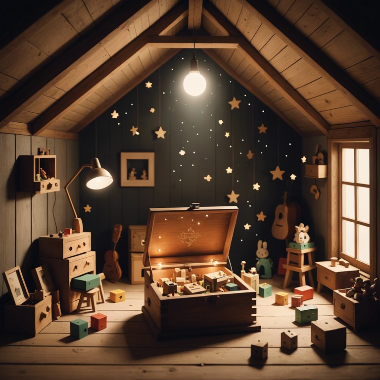 This composition evokes the quiet and contemplative moments of childhood, using simple, slow melodies to portray a sense of nostalgia and gentle sadness. The music is meant to mimic the quiet atmosphere of a room filled with forgotten toys, where each note echoes the whispers of past joys and lonesome evenings. The use of music box as the primary instrument enriches the texture, creating a dreamy, almost ethereal quality to the music. This is crafted to align between children's music and melancholy, blending innocence with a touch of nostalgia.