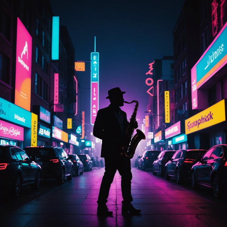 As the night deepens, the jazz melodies become more infectious, creating an atmosphere of exhilaration and freedom. The saxophone takes a playful journey through rhythms that reflect the dynamism of city life at midnight.