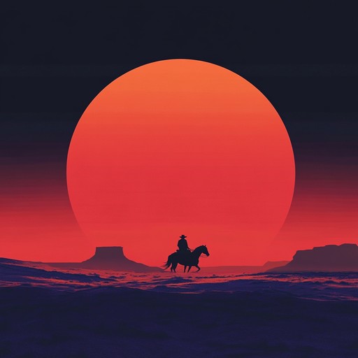 An inspiring instrumental track capturing the spirit of the old west. It begins with a gentle, melodic intro played by an acoustic guitar, fingerpicked delicately, and gradually builds up with the inclusion of a harmonica and violin, evoking wide open plains and endless horizons. The composition transitions seamlessly into a powerful, uplifting crescendo that celebrates the courage and determination of frontier explorers.