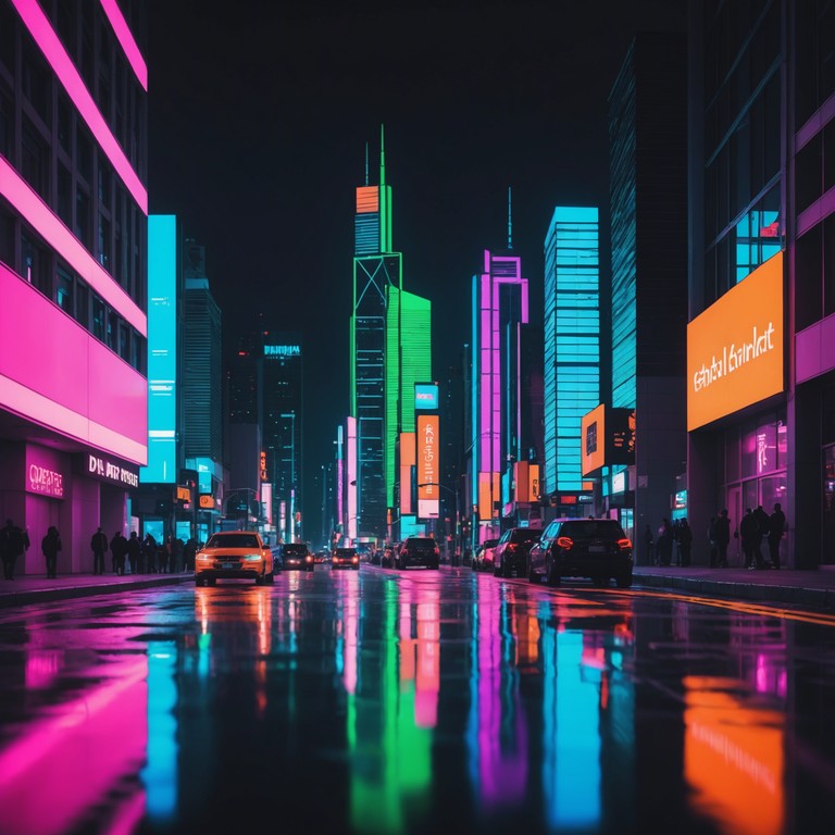 Imagine wandering through a neon lit cityscape, where synthesized sounds create an immersive environment of futuristic chaos and beauty. Pulsating beats mirror the heartbeat of a cybernetic metropolis at night, guiding the listener through a journey of discovery and empowerment.