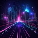 an energetic blend of synths driving a futuristic melody