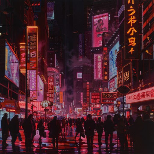 Envision a walk through neon lit streets; textured synths and basslines echo the city's raw energy and complexity.