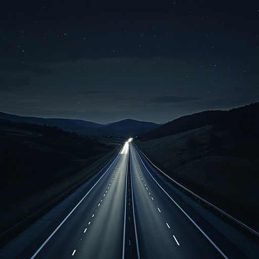 This instrumental piece captures the anxiety of driving alone at night on an empty highway. The electric guitar leads with unsettling riffs, supported by a persistent, uneasy drumbeat, and a bassline that evokes a sense of nervous tension and anticipation.