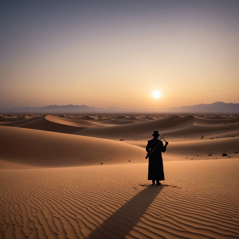 This piece transports the listener to a serene desert at twilight, where the gentle breeze carries the soulful melody of an oud. Emulating the vast, open landscapes and the mystic history of the desert, the music is both introspective and evocative, capturing the essence of solitude and tranquility in an ever shifting world.